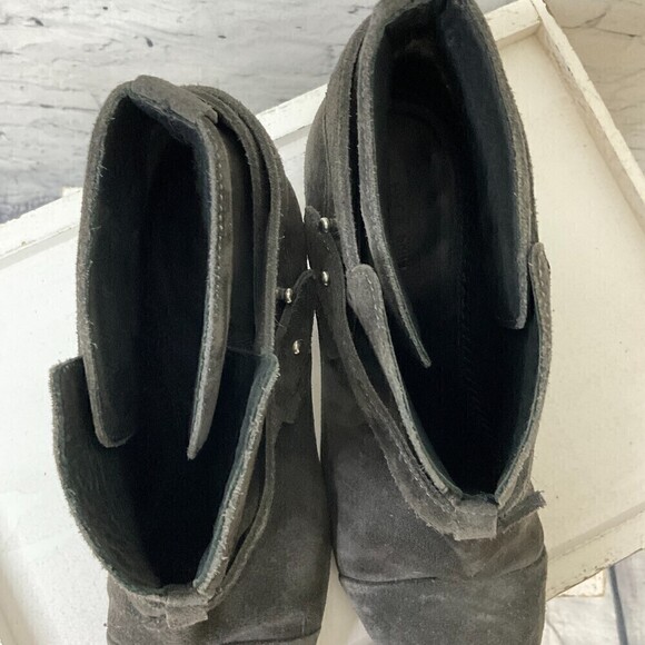 Rag & Bone Women Charcoal Leather Ankle Bootie Made Italy Size 38.5 US 8.5 Rck - Picture 12 of 12